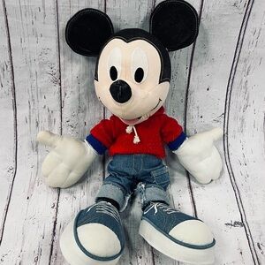 Disney Mickey Unlimited Blue Denim 14" Stuffed Mickey Mouse Applause